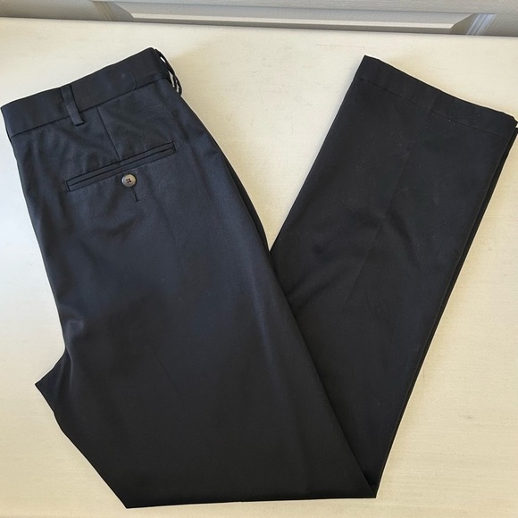Haggar Men's Chino Pants Casual Flat Front Cotton Black Size 32 - Picture 14 of 14